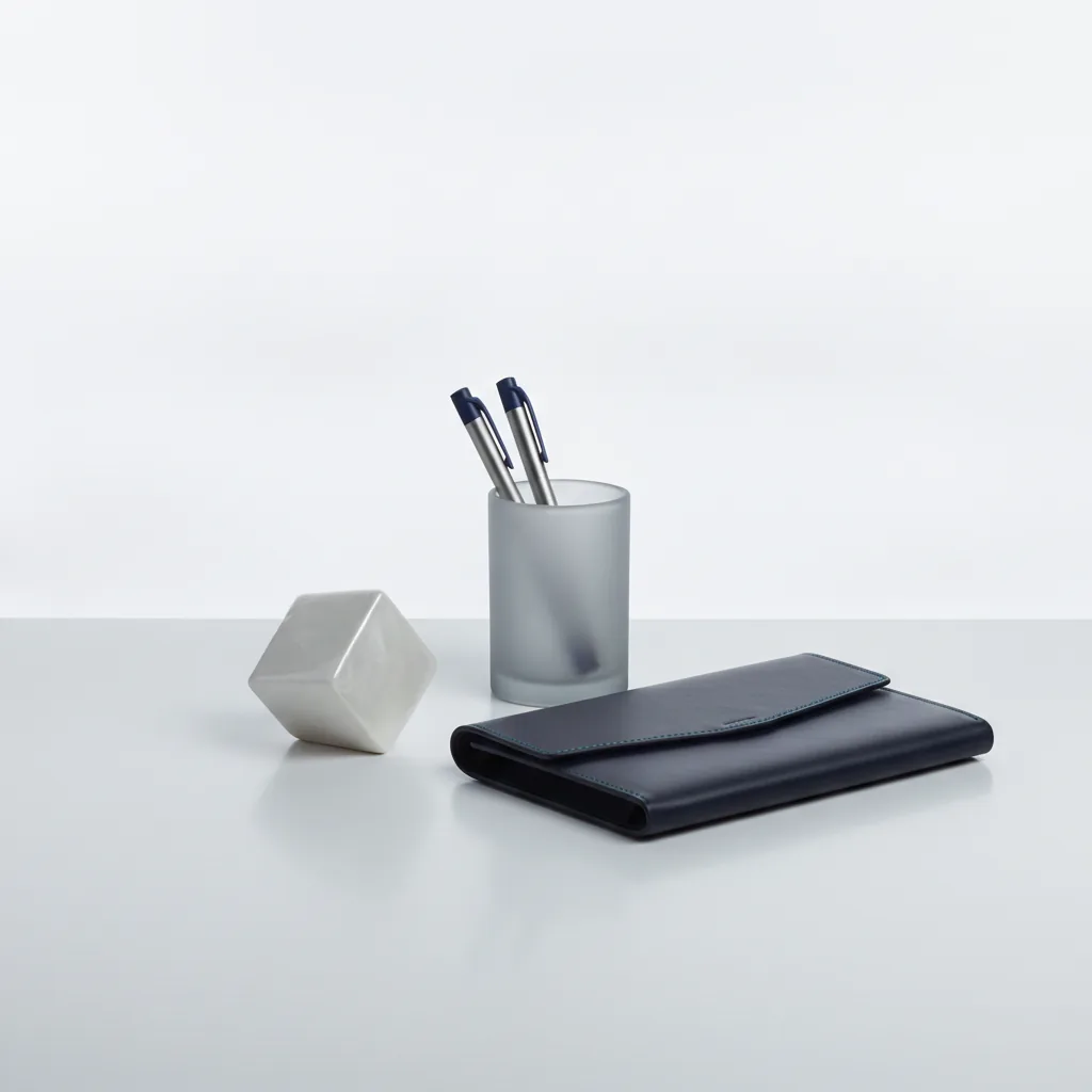 Modern corporate minimalism, confident and efficient mood, crisp