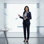 Modern corporate minimalism, confident and efficient mood, crisp
